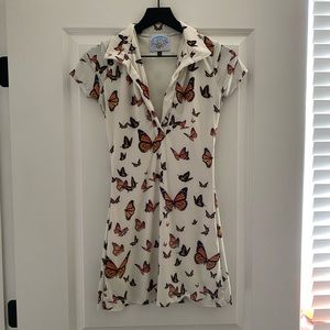 OMIGHTY MONARCH BUTTERFLY COLLARED SCHOOL DRESS MINI
